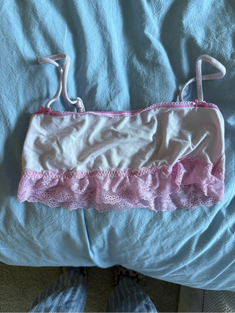 SKIMS Pale Pink Lace-Trim Bralette